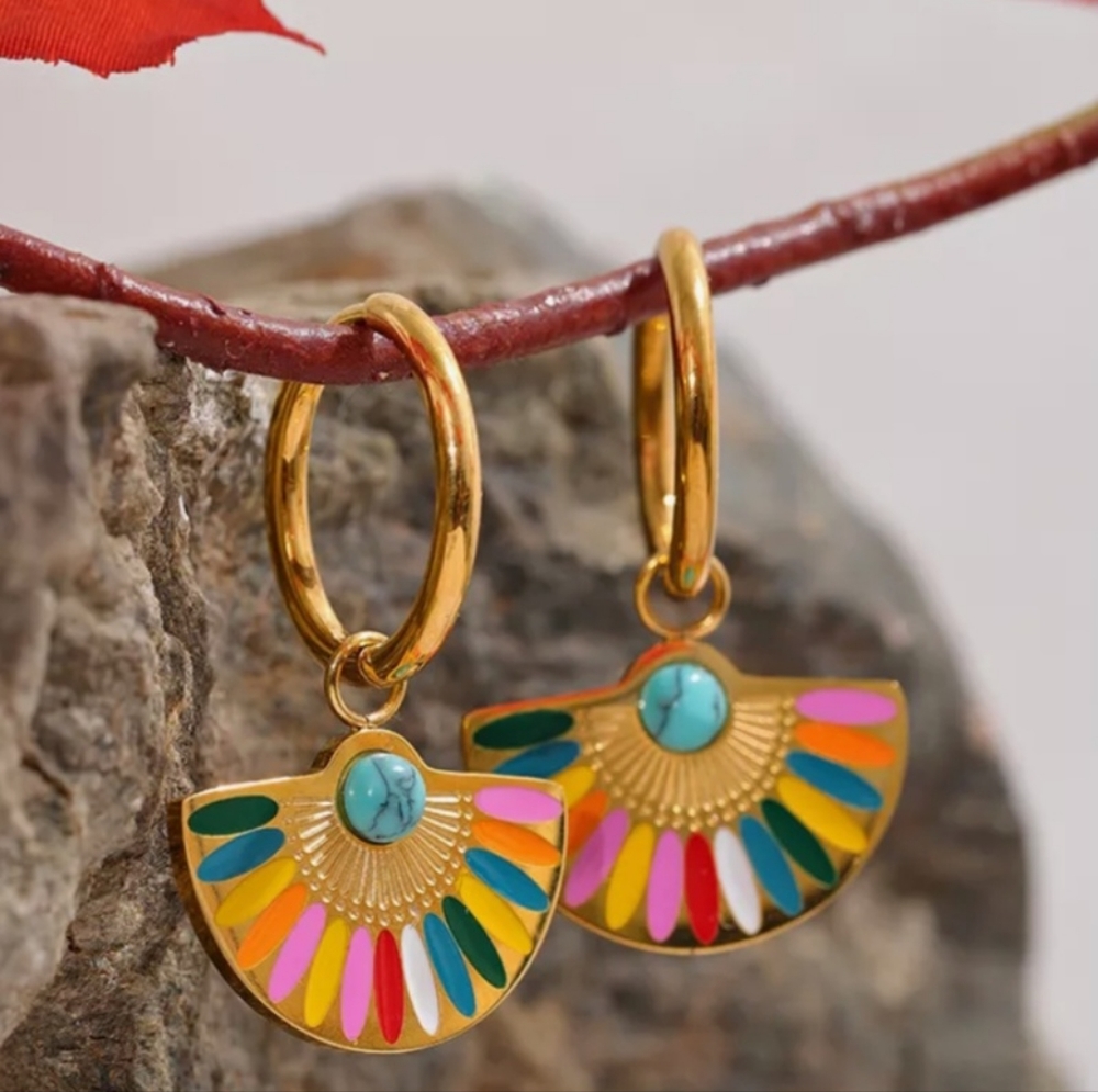 Gold plated Hoop Earrings - Picture 1 of 4